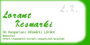 lorant kesmarki business card